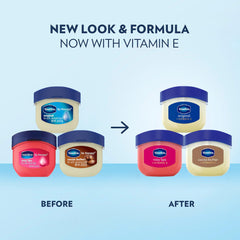 Vaseline Rosy Lips open, sheer pink tint visible for subtle color
