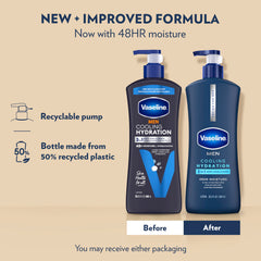 Vaseline lotion texture pouring to show fast-absorbing, non-greasy feel