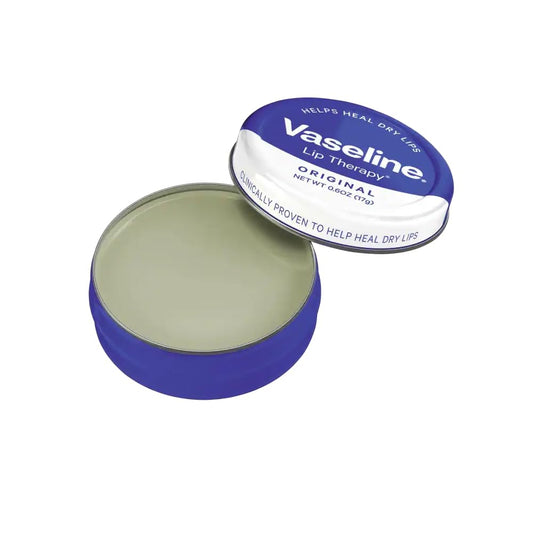 Vaseline open tin close-up of jelly texture highlighting smooth moisturizing benefit