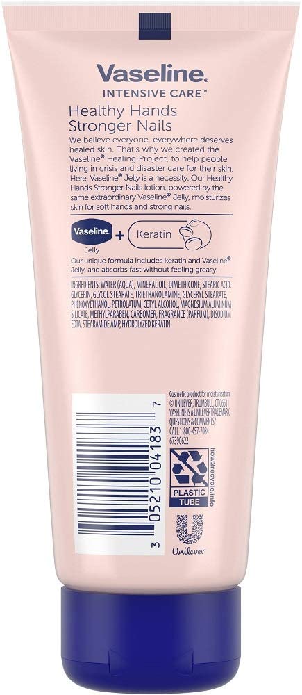Vaseline open tube with cream texture demonstrating non-greasy feel