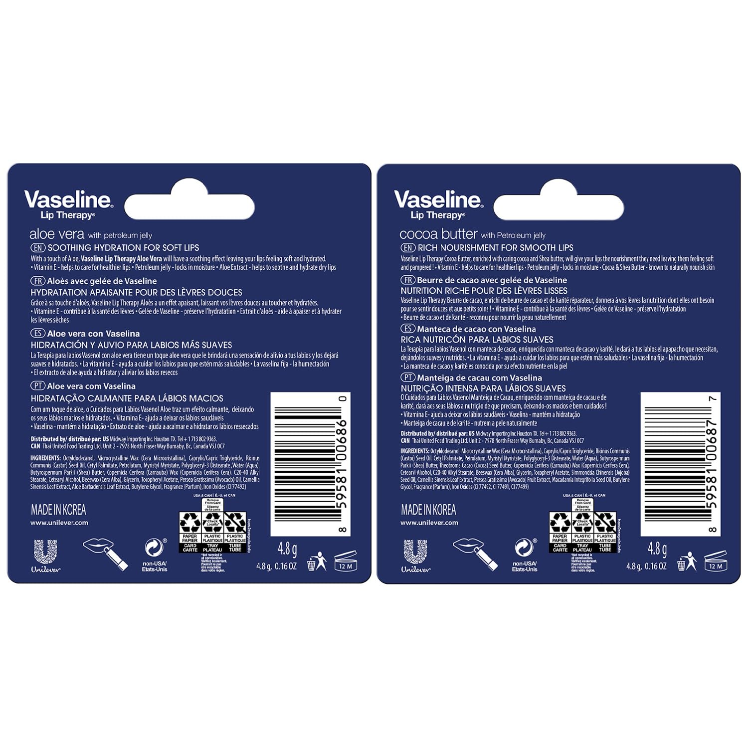 Vaseline Cocoa Butter stick close-up showing smooth texture for rich hydration
