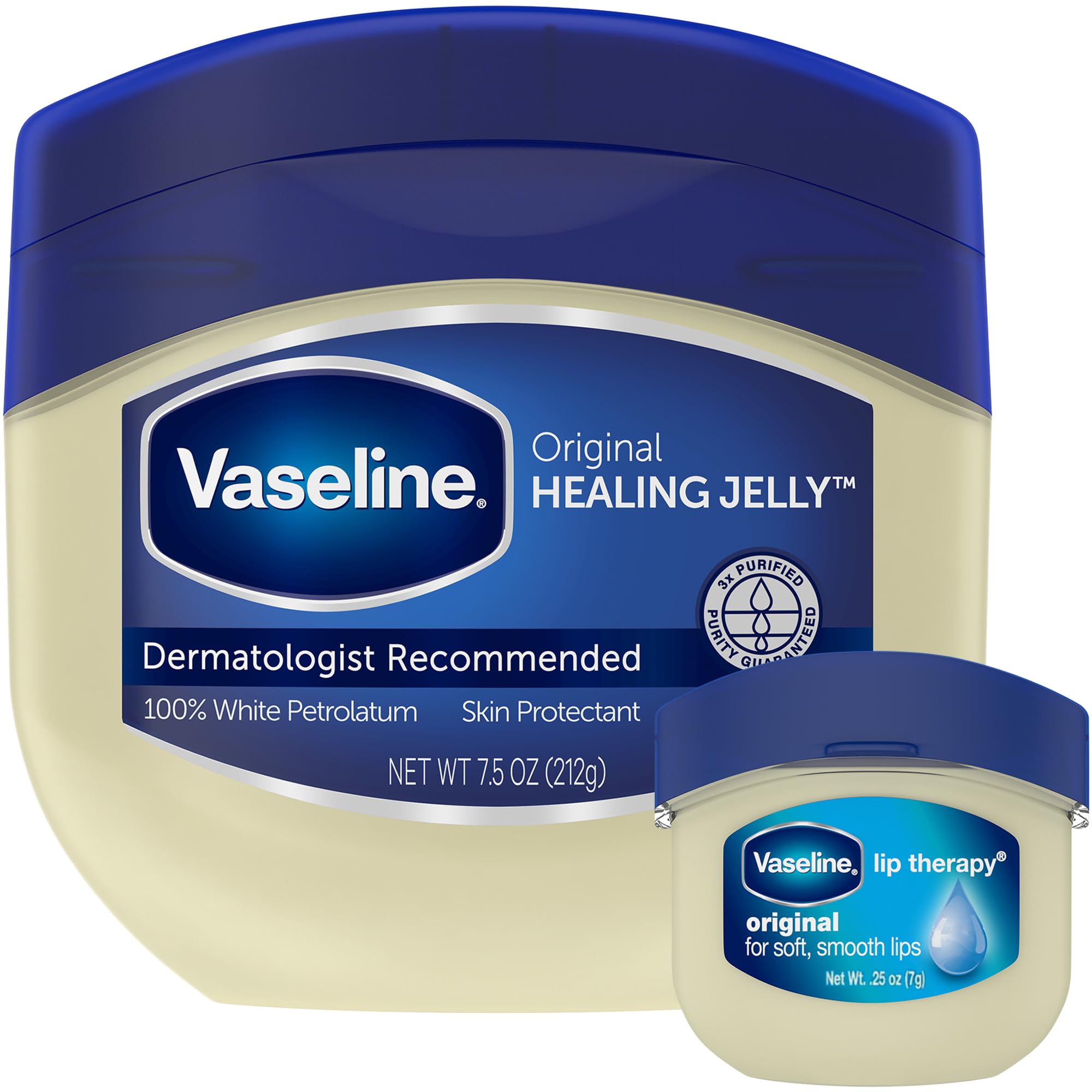 Vaseline front jar showing label and size for reliable moisture protection