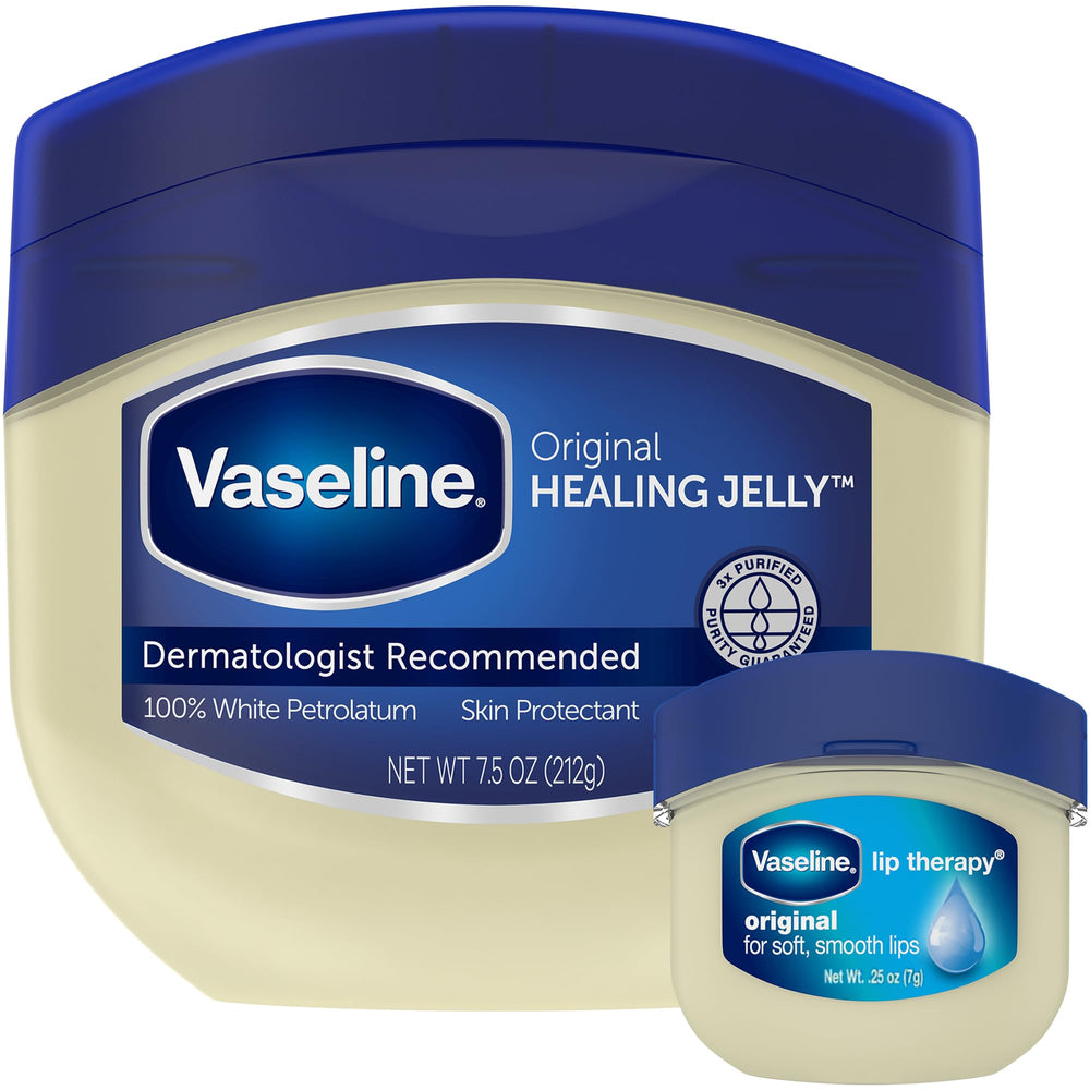 Vaseline front jar showing label and size for reliable moisture protection