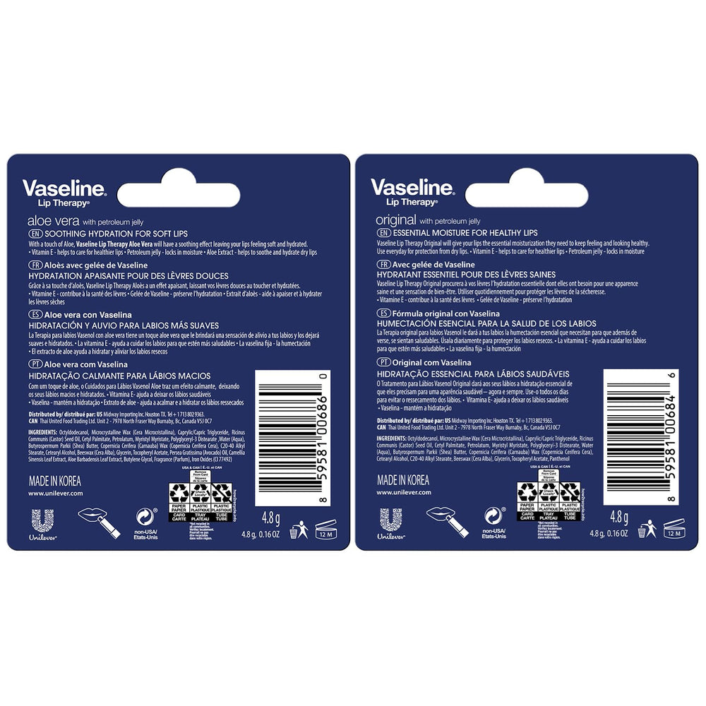 Vaseline Original lip stick close-up showing smooth balm and fast moisturizing benefit