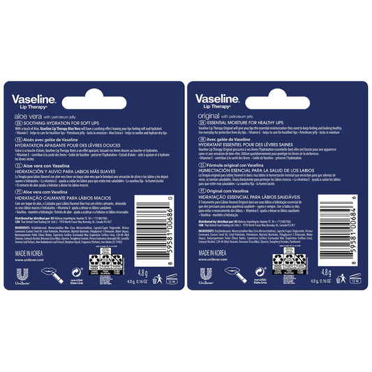Vaseline Original lip stick close-up showing smooth balm and fast moisturizing benefit