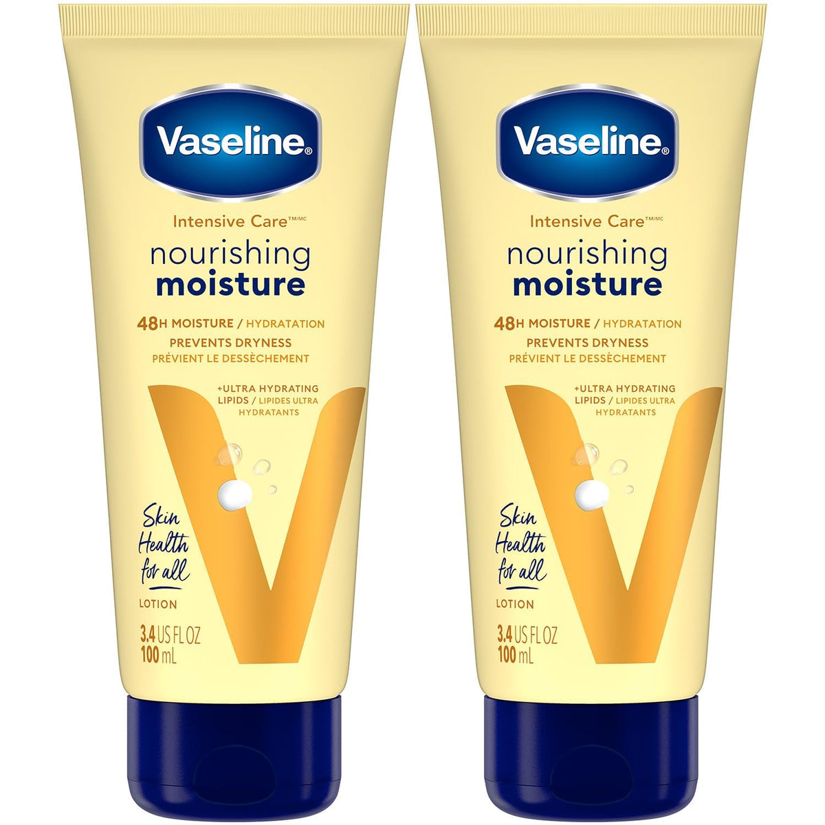 Vaseline two 3.4 oz tubes front view showing packaging and convenience