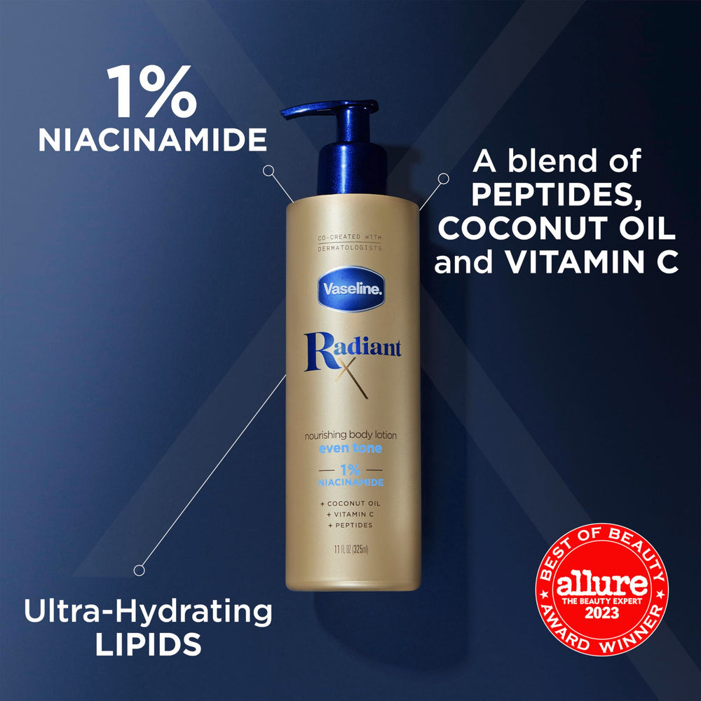 Vaseline ingredients focus on niacinamide and coconut oil boosting even tone
