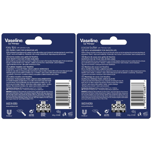 Vaseline Rosy Lips stick closeup highlighting tint and moisturizing effect