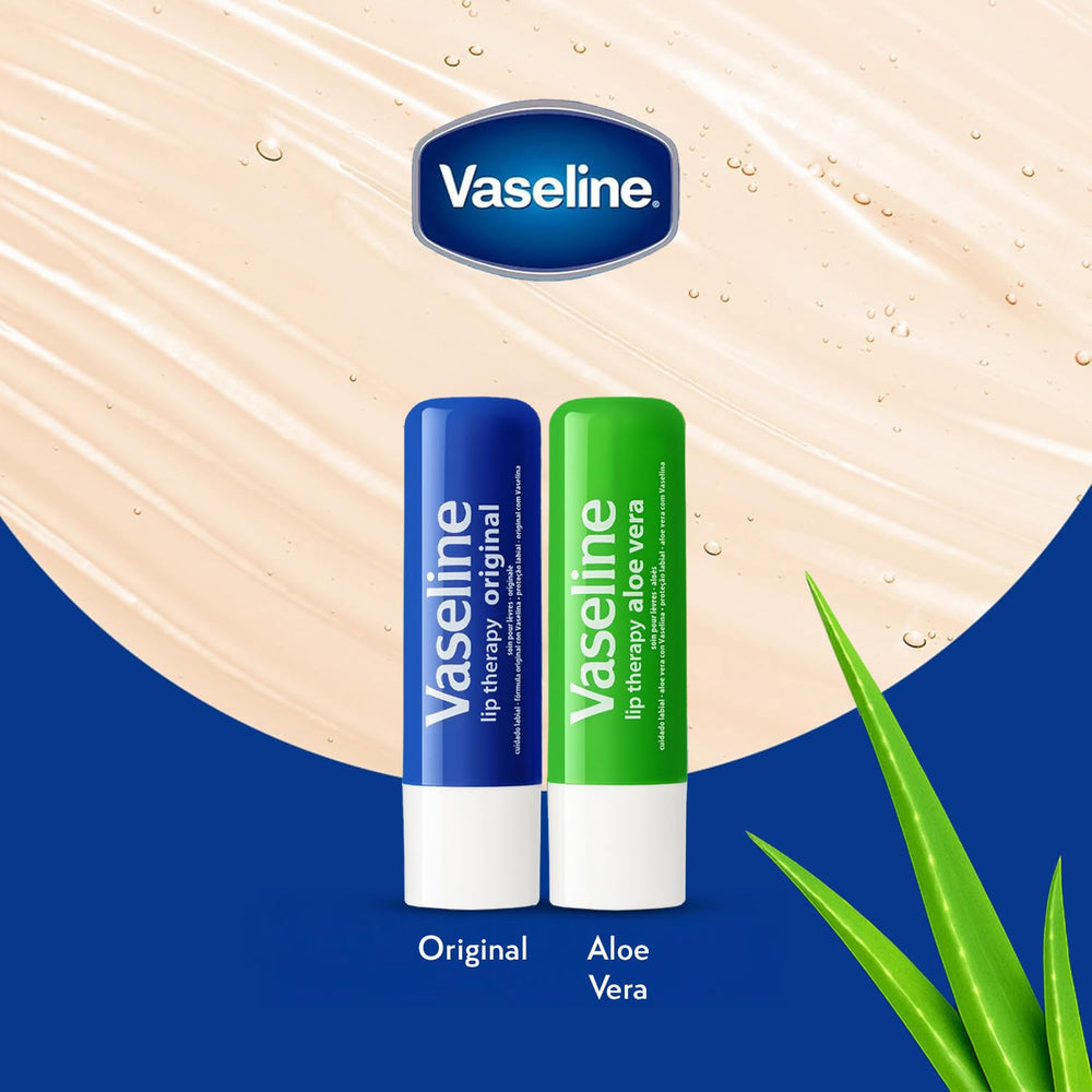 Vaseline stick opened to show twist-up mechanism for clean, no-mess application benefit