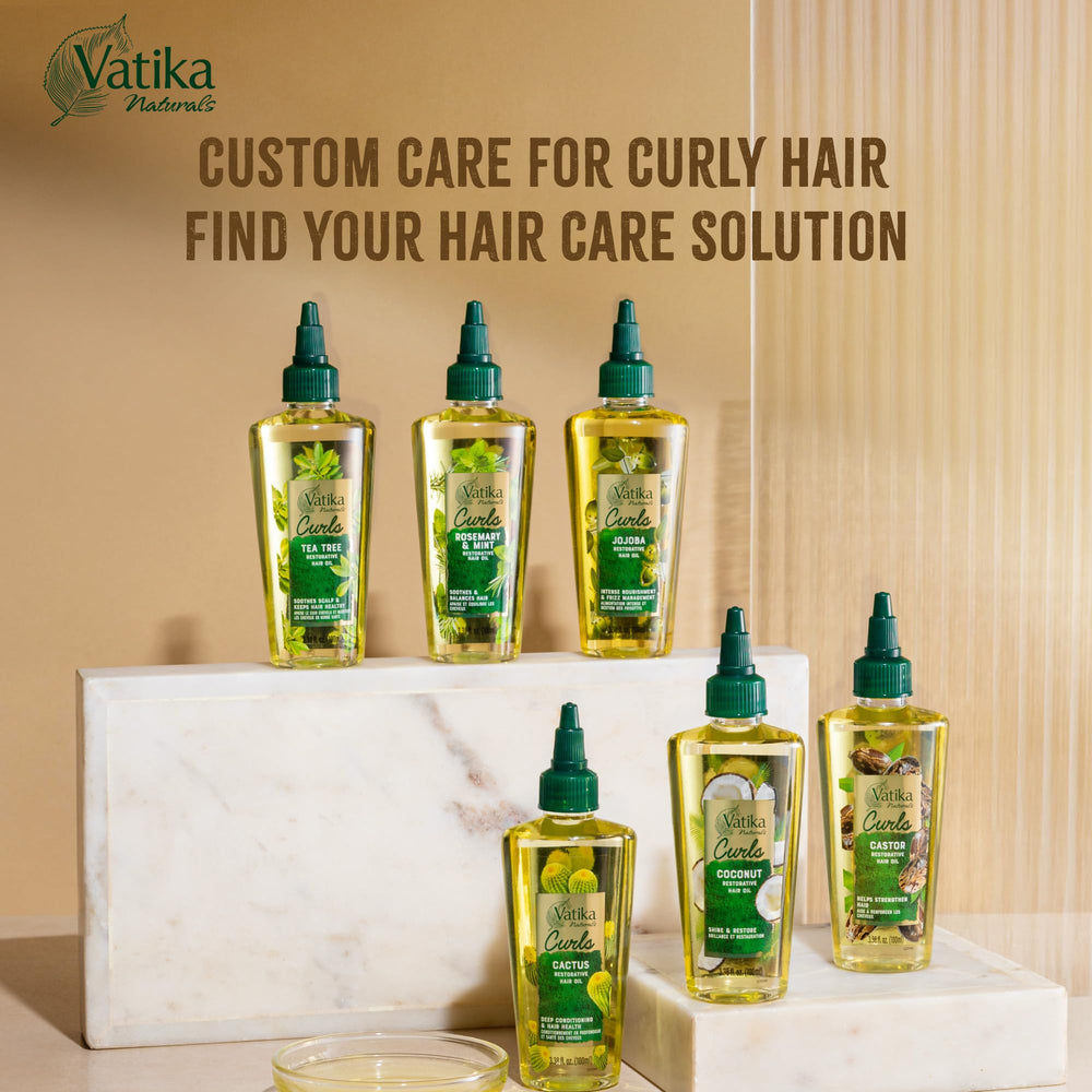 Vatika Naturals on bathroom shelf lifestyle shot showing routine-friendly benefit