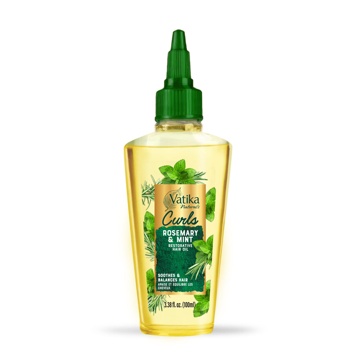 Vatika Curls front packaging showing 100 ml bottle and benefits