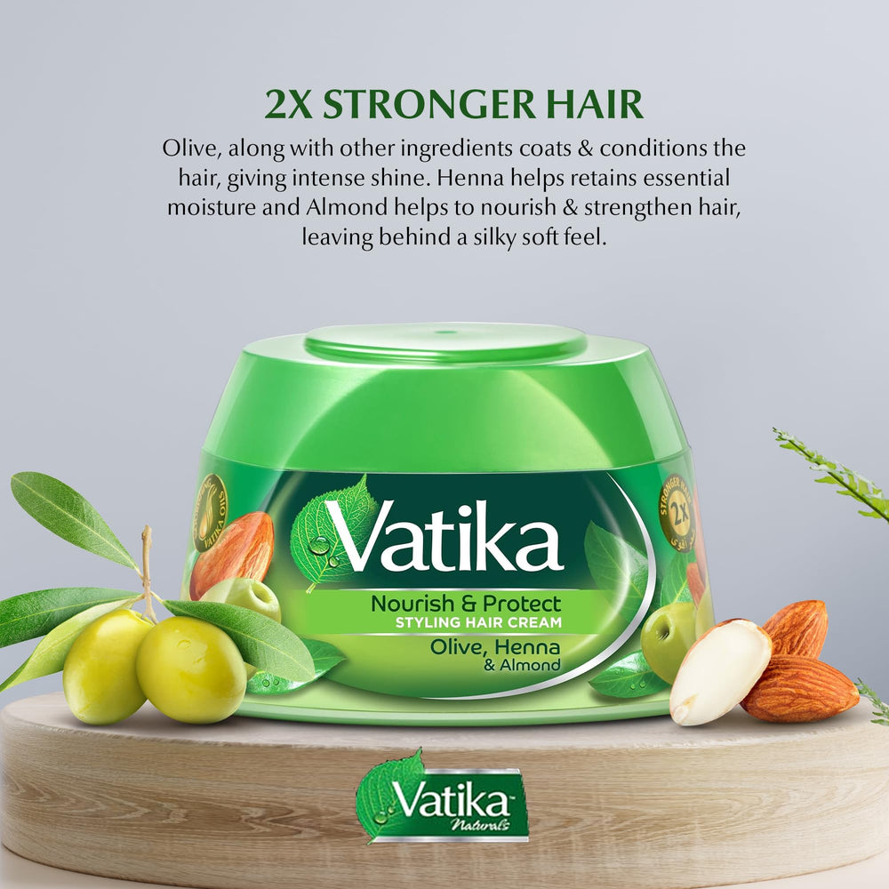 Vatika Naturals henna ingredient label showing henna almond aloe benefit