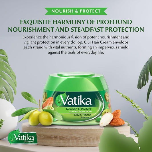 Vatika Naturals henna cream texture closeup highlighting smooth spreadability benefit