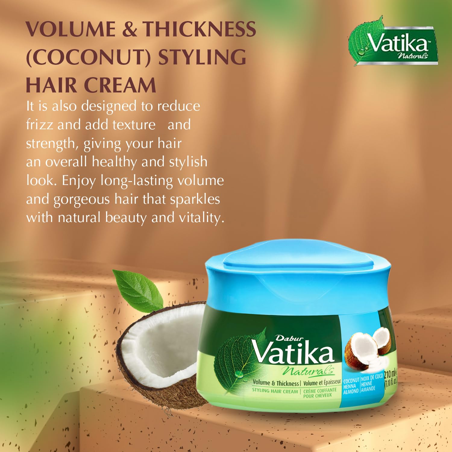 Vatika Naturals open jar cream texture highlighting smooth glide