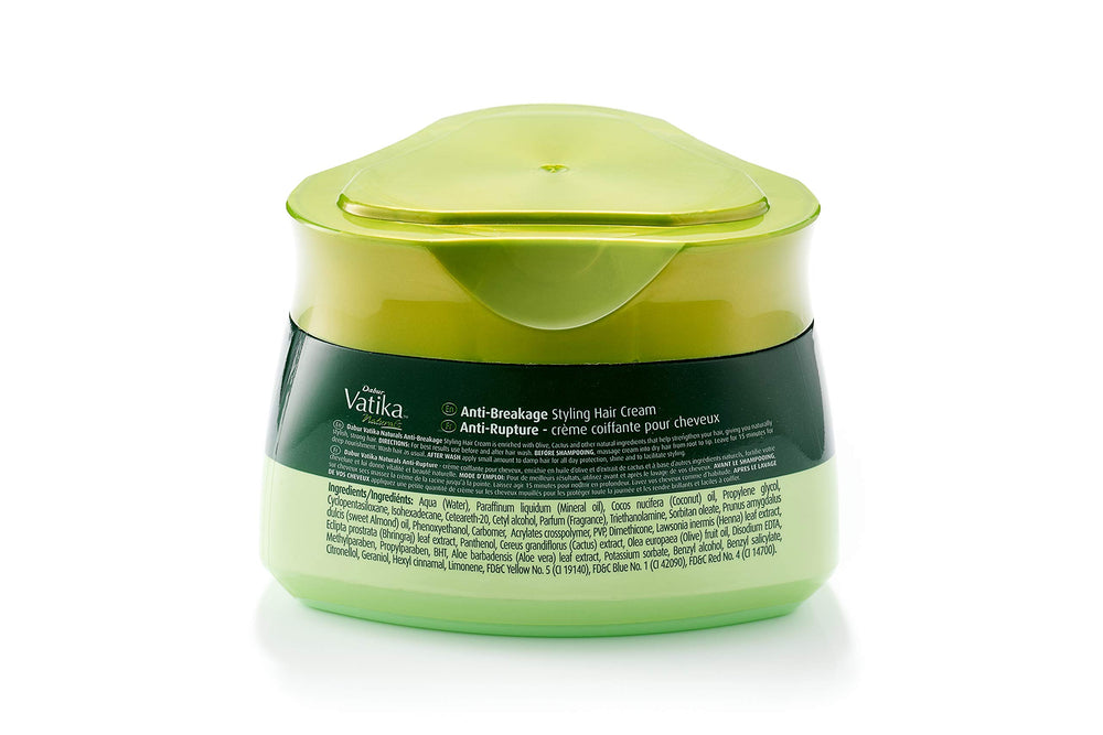Vatika Naturals cream applied to curly hair, defines curls and reduces frizz