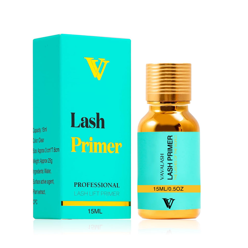 VAVALASH front packaging 15ml showing professional primer benefits
