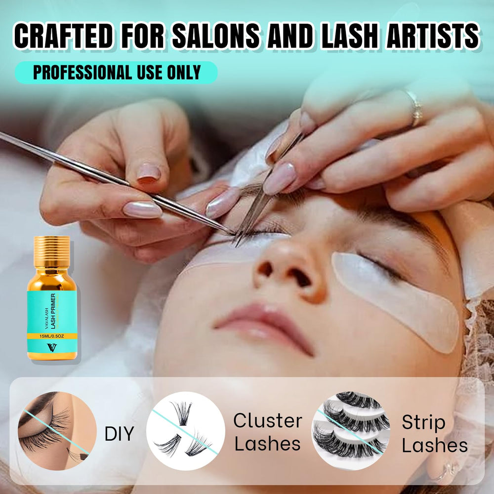 VAVALASH in-salon application on client improving adhesive bonding
