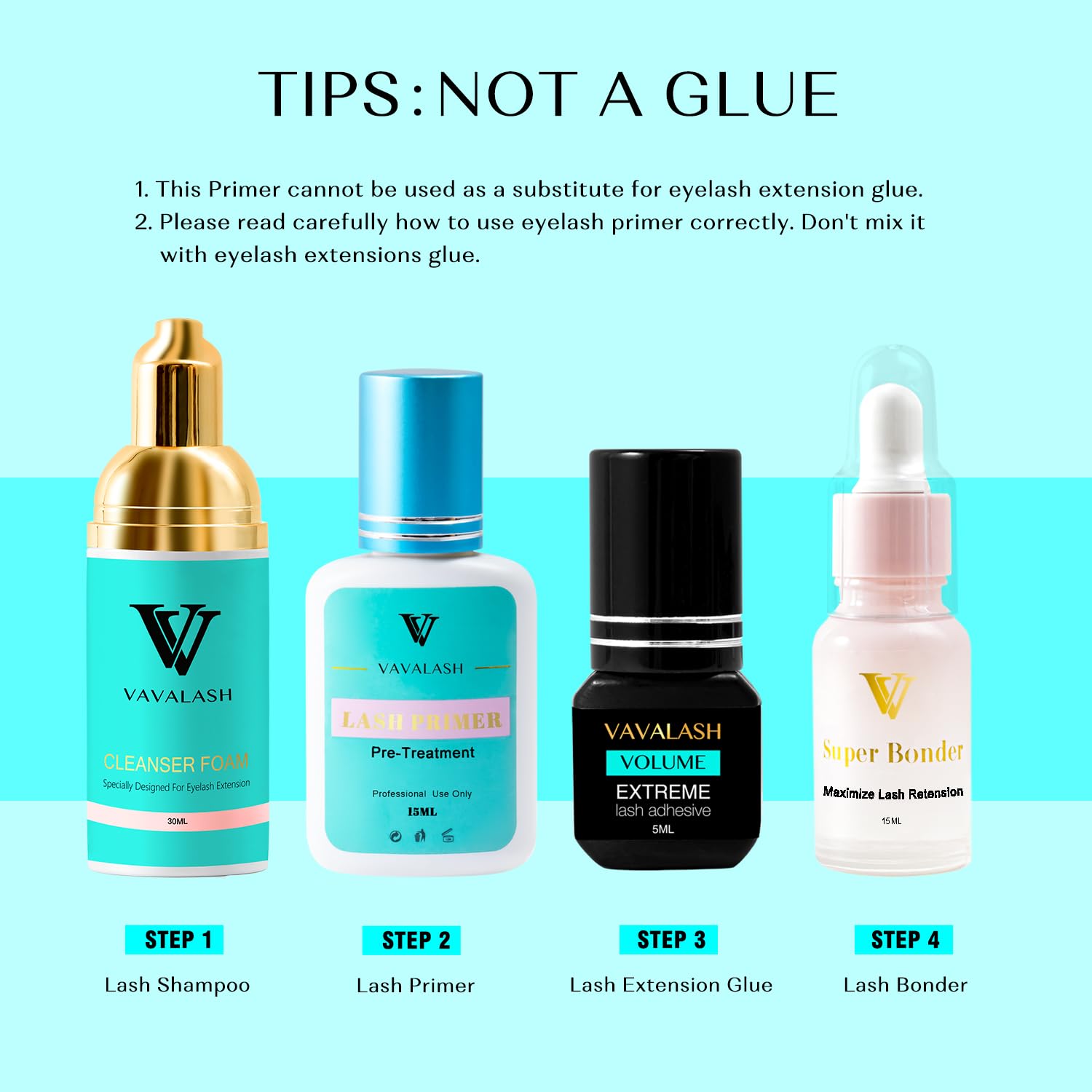 VAVALASH next to ruler showing 15ML size for salon use and convenient storage benefit