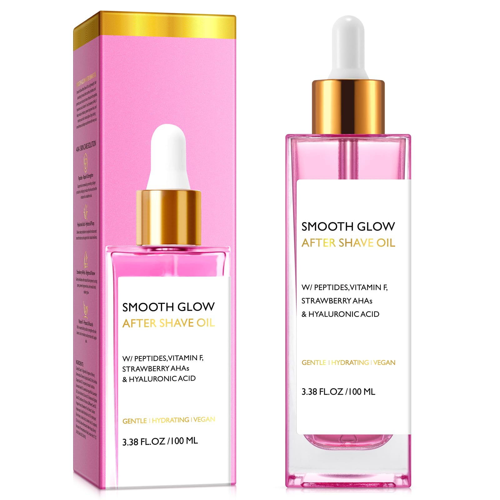 Vceeoy front bottle showing label and strawberry vanilla scent, calming results