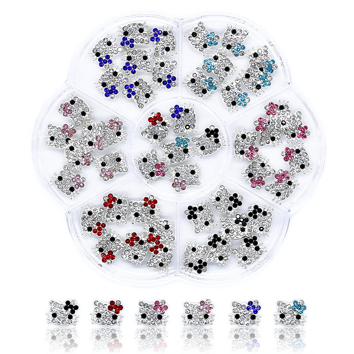 VCEOW front packaging showing 48pc charm set and clear storage box benefit organization