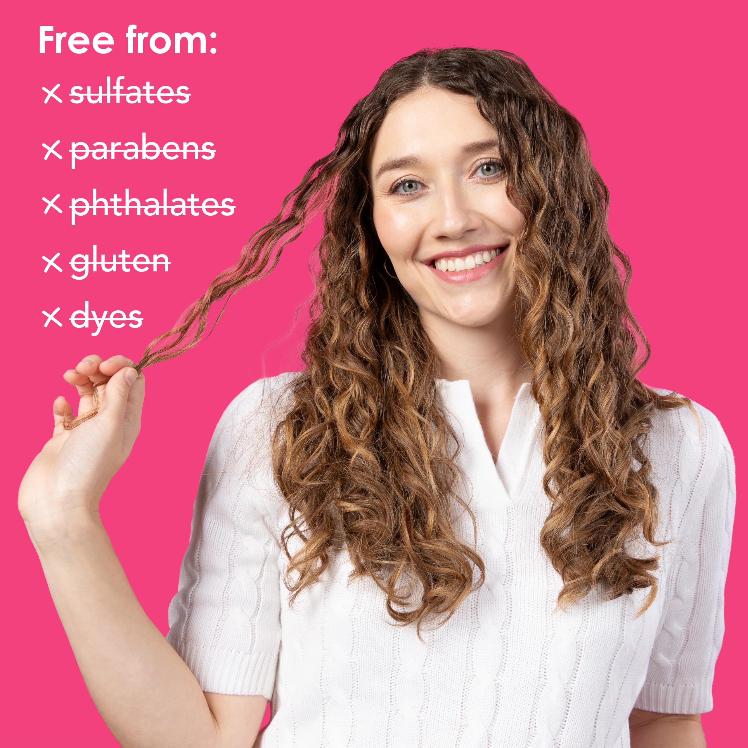 V&CO close-up cream on wet curls showing frizz control