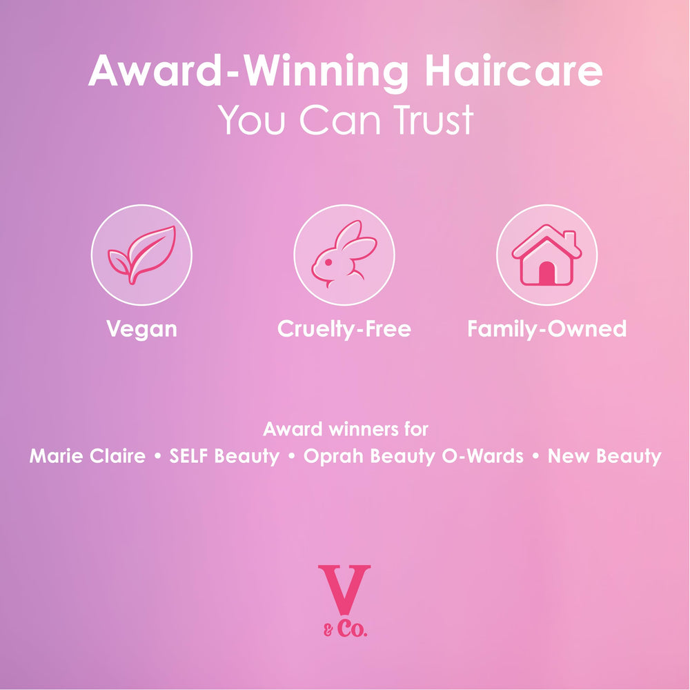V&CO conditioner being applied in shower for easy detangling