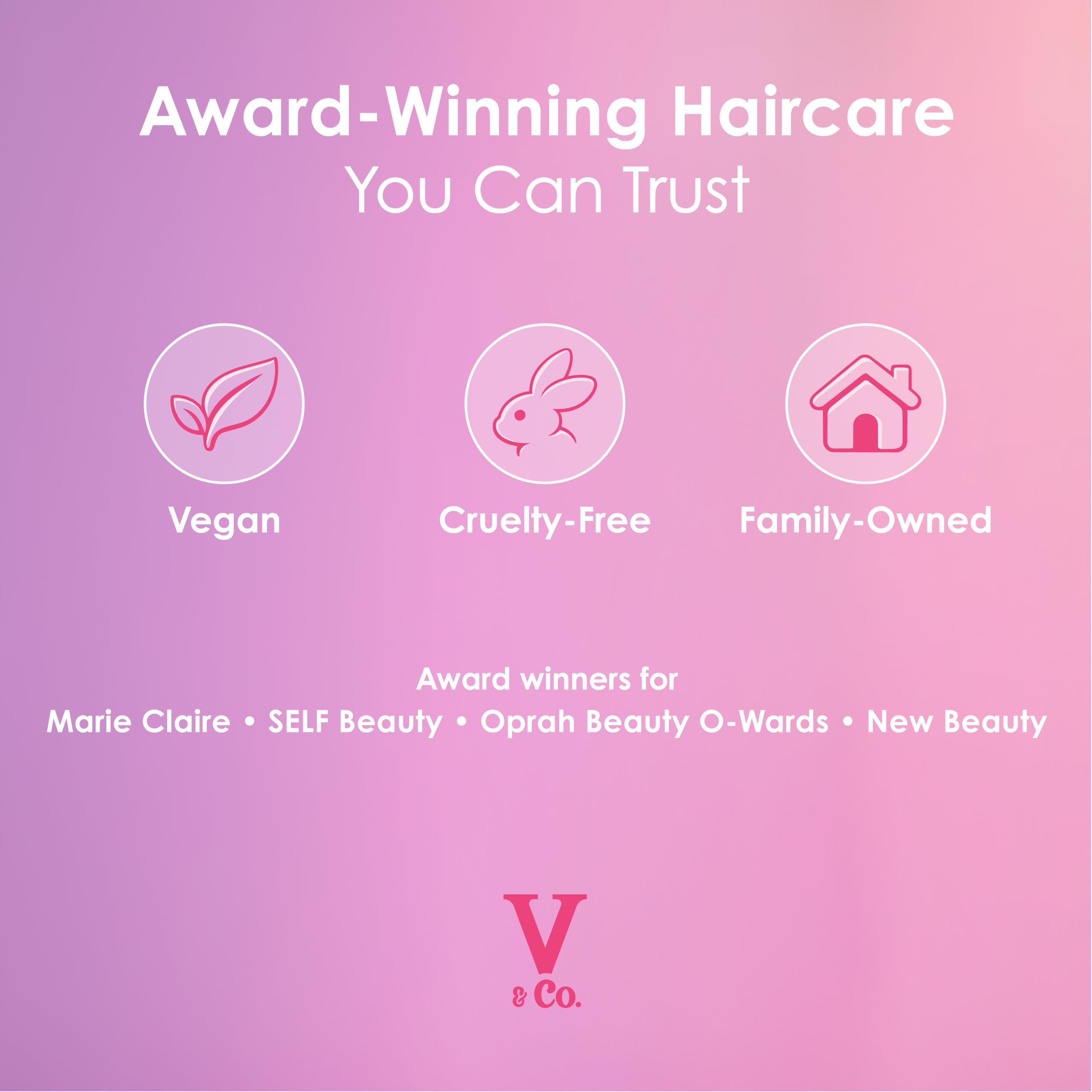 V&CO product beside jojoba oil and peptide illustration showing nourishing ingredients