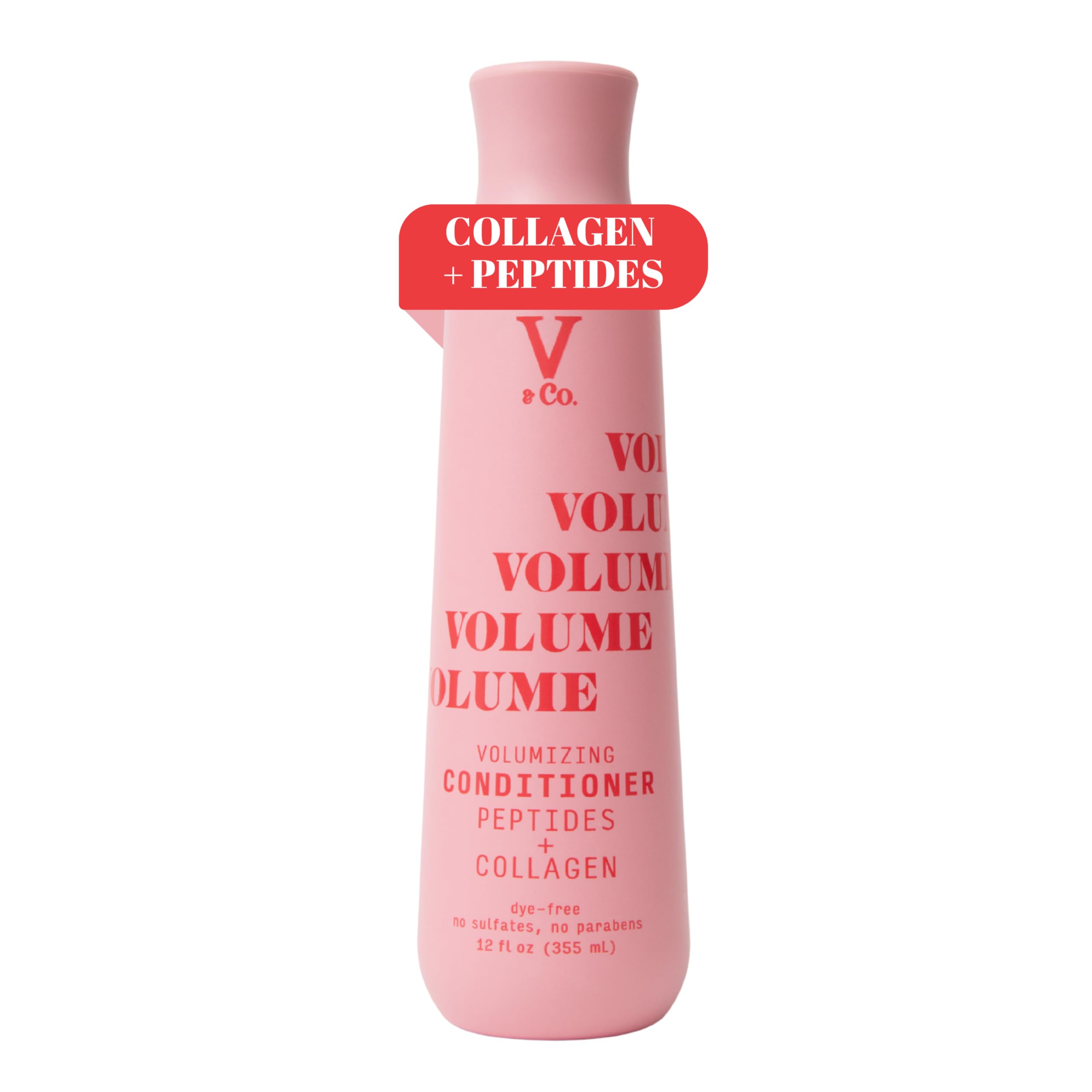 V&Co. front bottle view showing label and 12 oz size for clear product identification and benefits