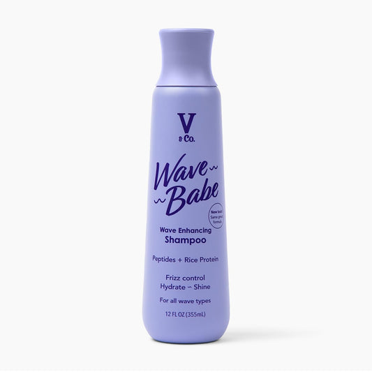 V&CO front bottle showing Wave Babe packaging and key benefits