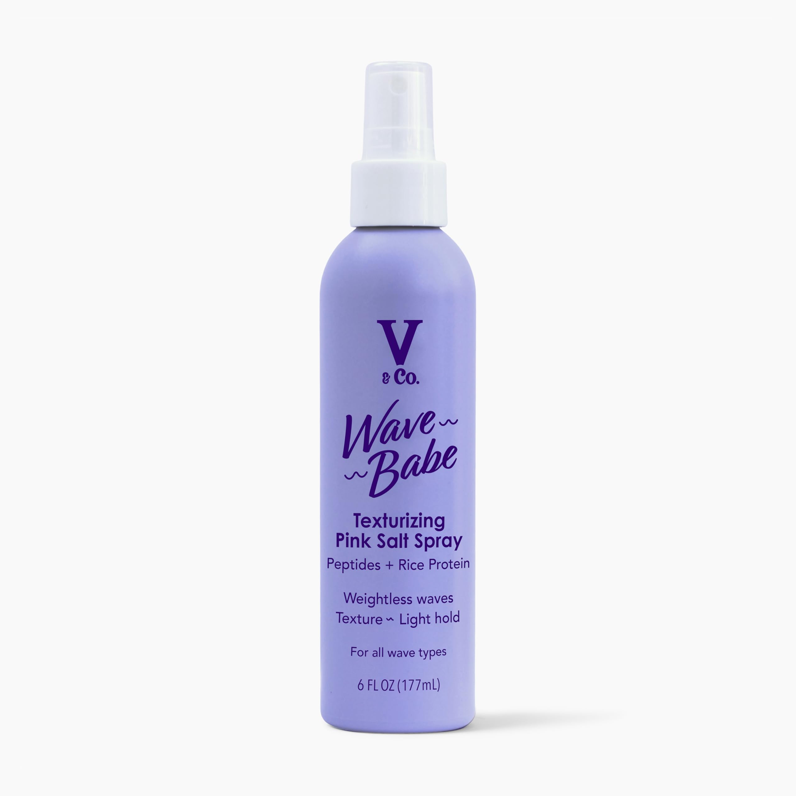 V&Co bottle front packaging showing Wave Babe branding and size benefit