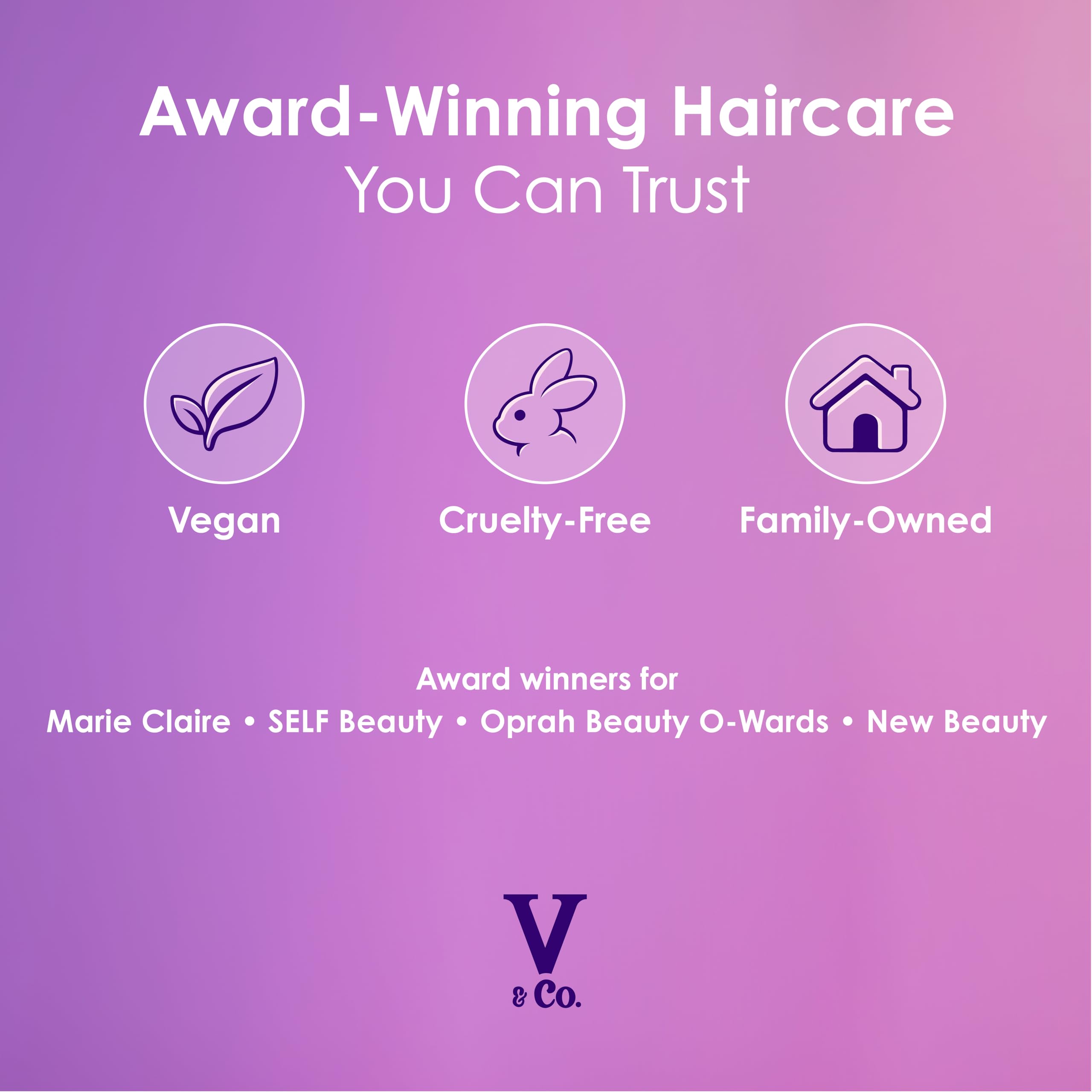V&CO in-bathroom styling scene showing defined wavy hair results