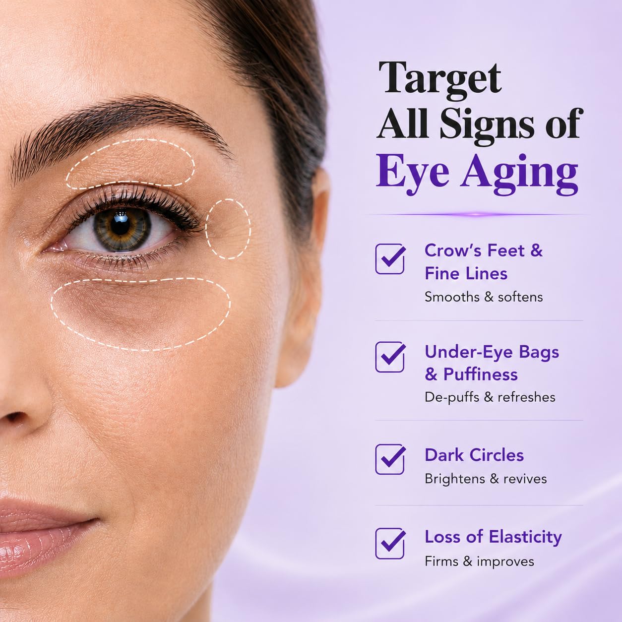 Veakoo application step tapping cream under eye for depuffed look benefit
