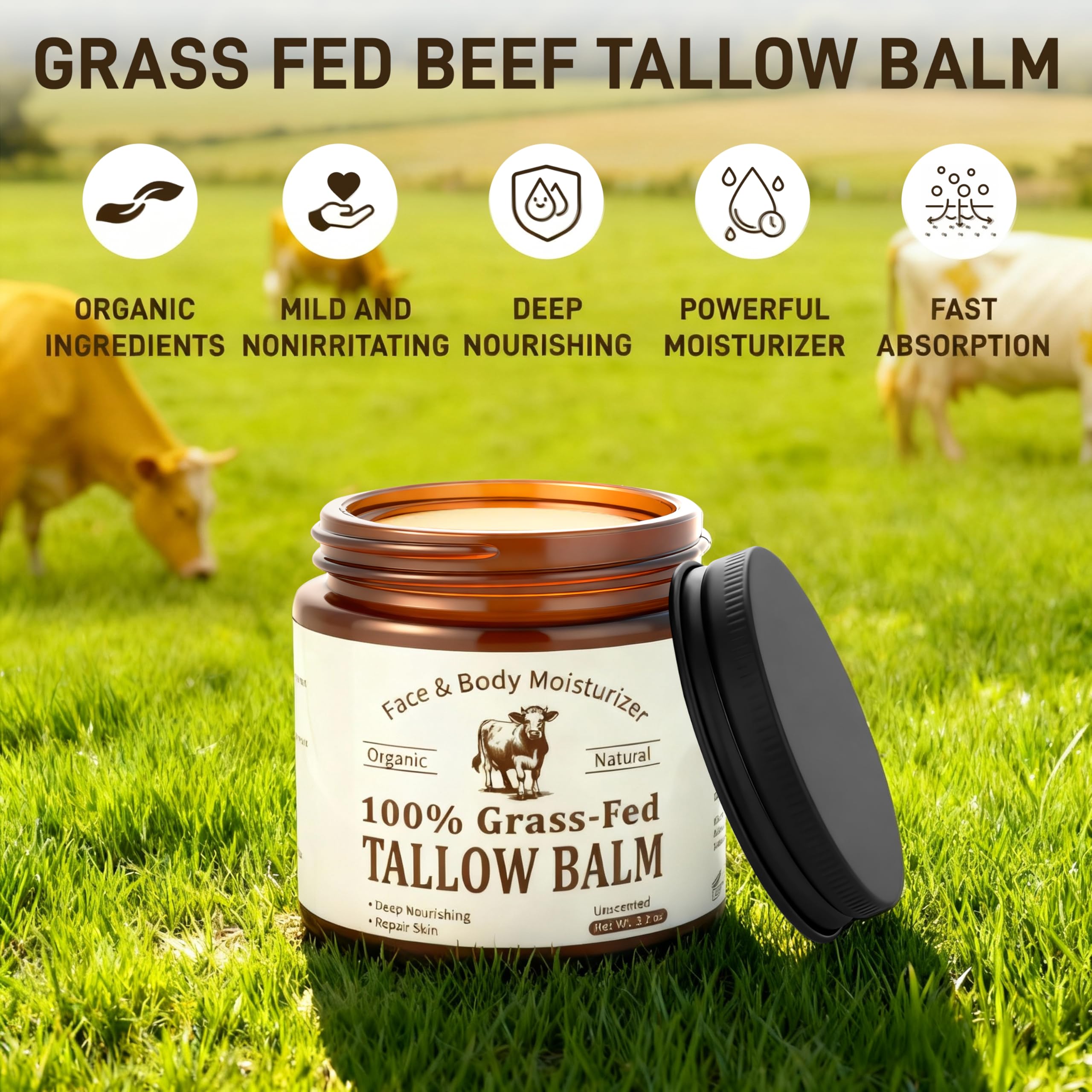 Open Veakoo jar with visible balm showing easy scoop and spreadability