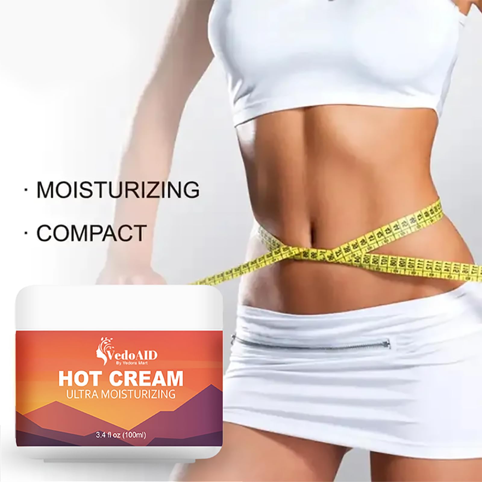 VedoAID applied to stomach demonstrating warming effect and targeted use
