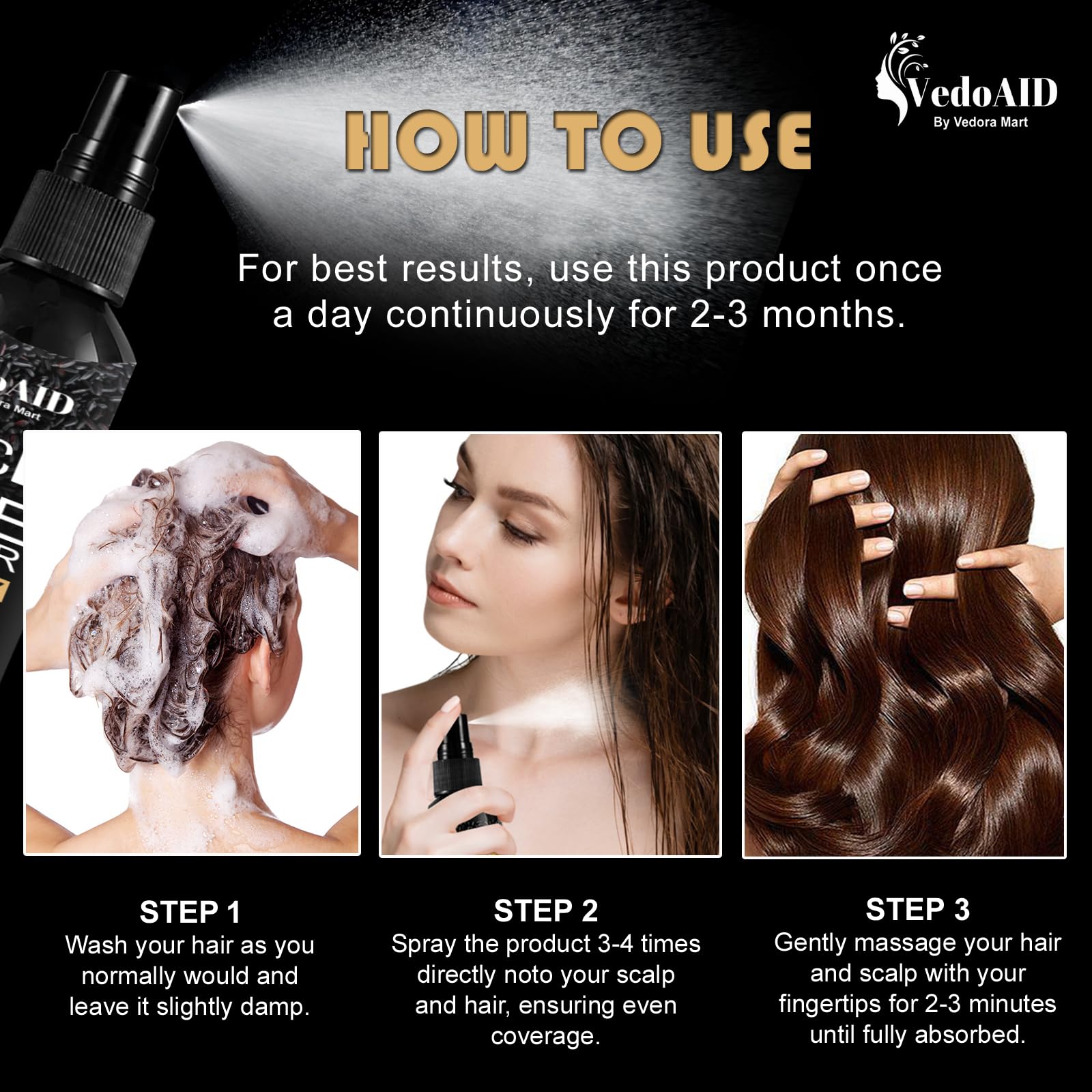 VedoAID black rice water texture pouring to show lightweight, fast-absorbing serum