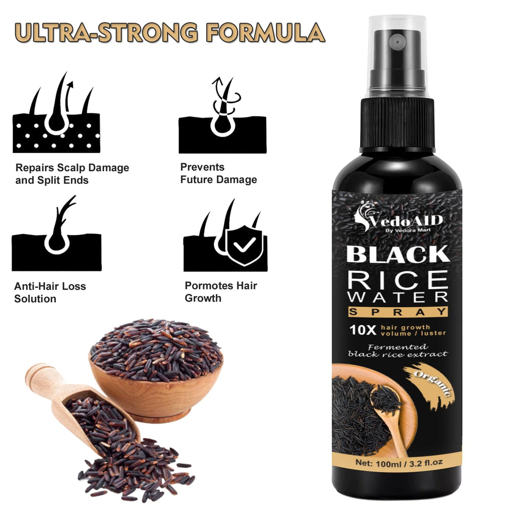 VedoAID natural ingredients display with ginger, castor oil, and black rice for transparency