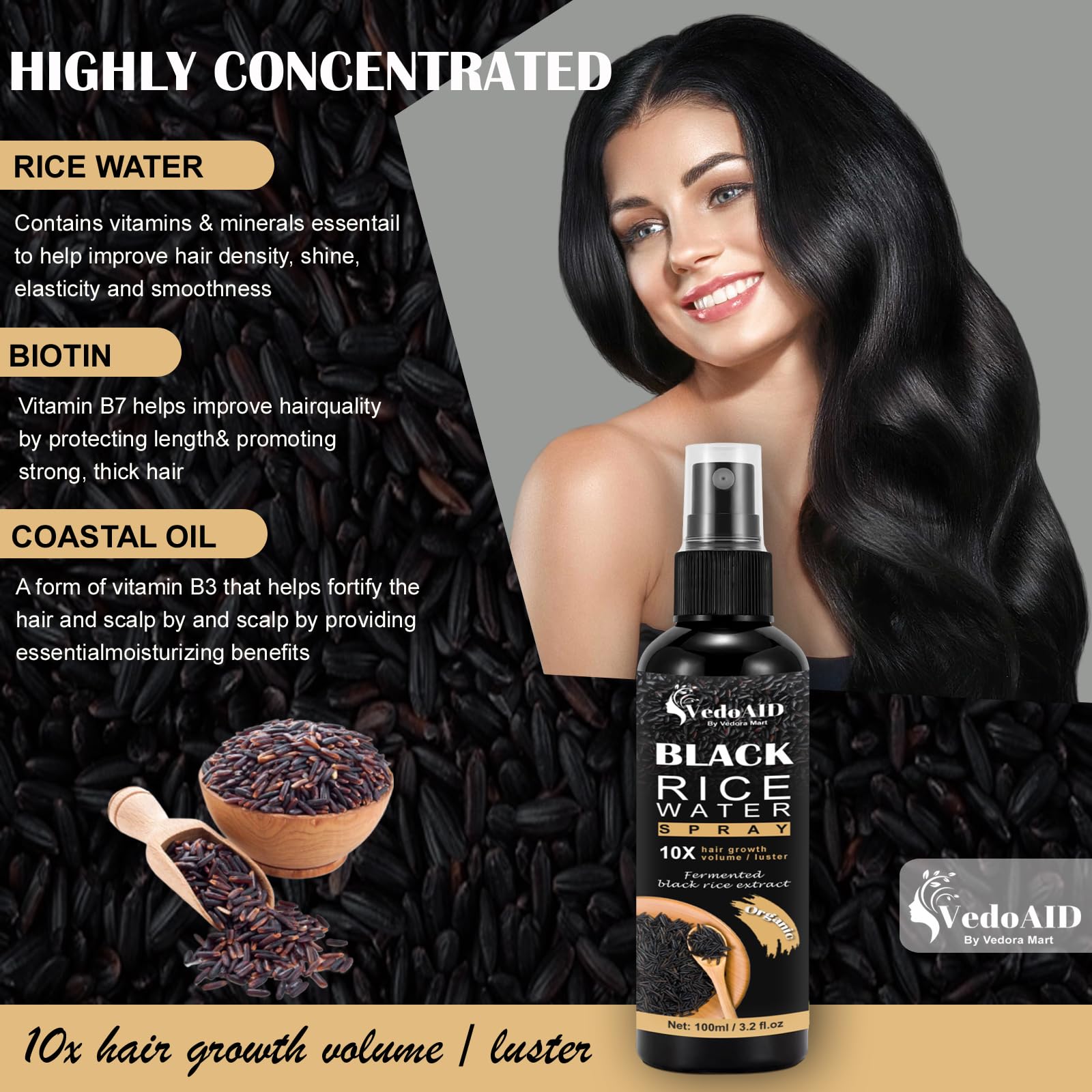 VedoAID applied to scalp demonstrating easy massage-in use for targeted nourishment