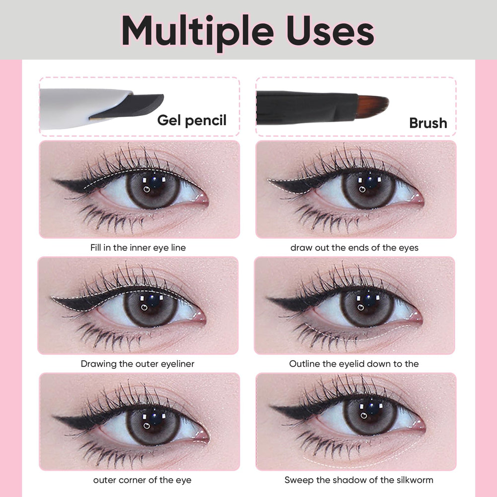 VEECCI pencil inside makeup bag in lifestyle setting showing convenience benefit
