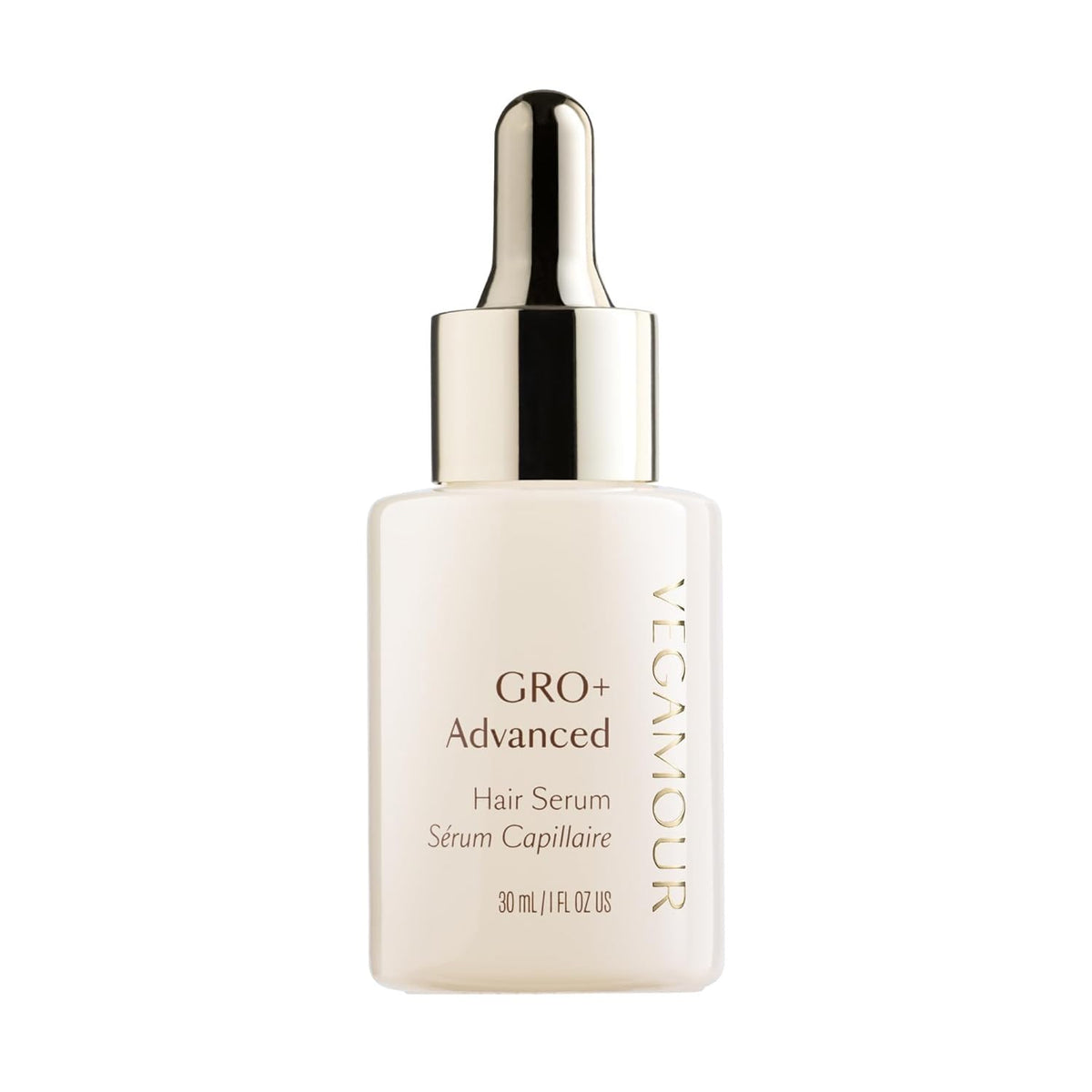 VEGAMOUR GRO+ front packaging showing kit for less shedding and fuller-looking hair