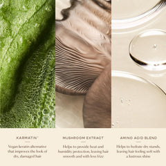 VEGAMOUR Karmatin ingredient visual highlighting vegan keratin benefit