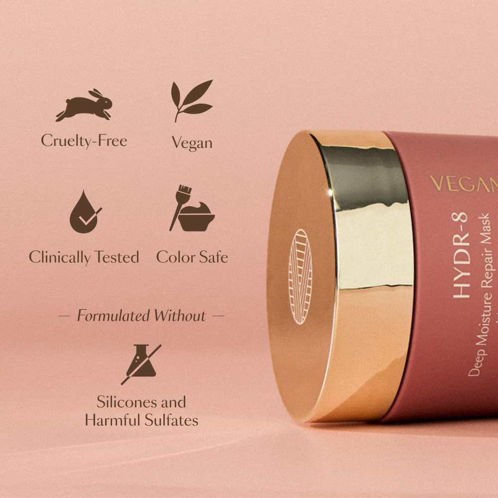 VEGAMOUR label close-up highlighting clean, sulfate-free formula