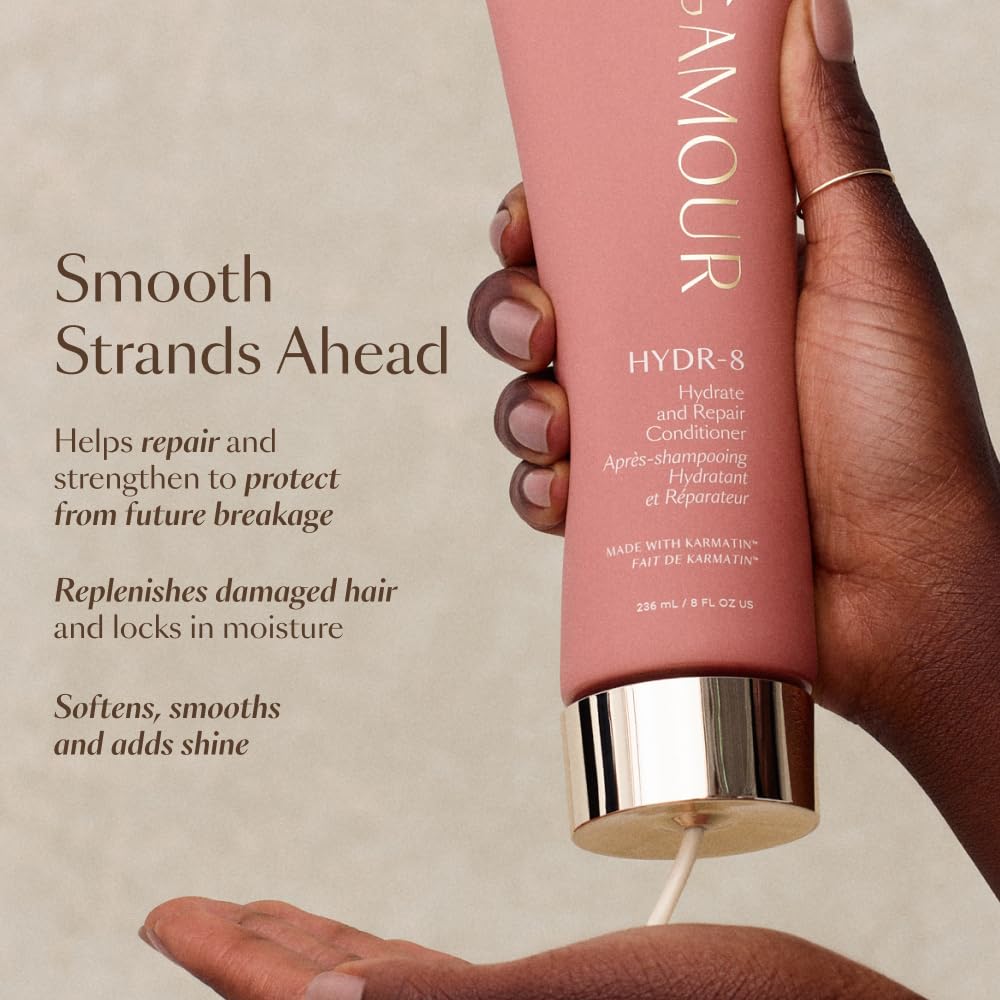 VEGAMOUR conditioner applied to wet hair in shower for detangling benefit