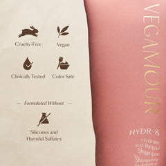 VEGAMOUR paired with HYDR-8 conditioner to show layered routine benefits