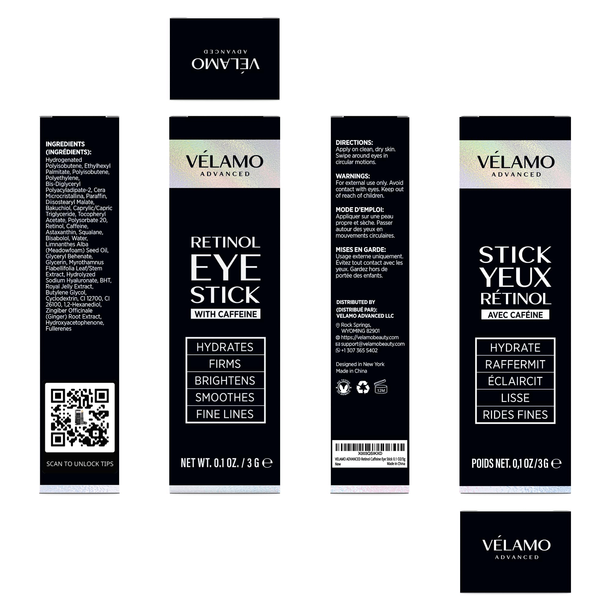 VELAMO ADVANCED open cap detail revealing sturdy twist-up mechanism for hygiene
