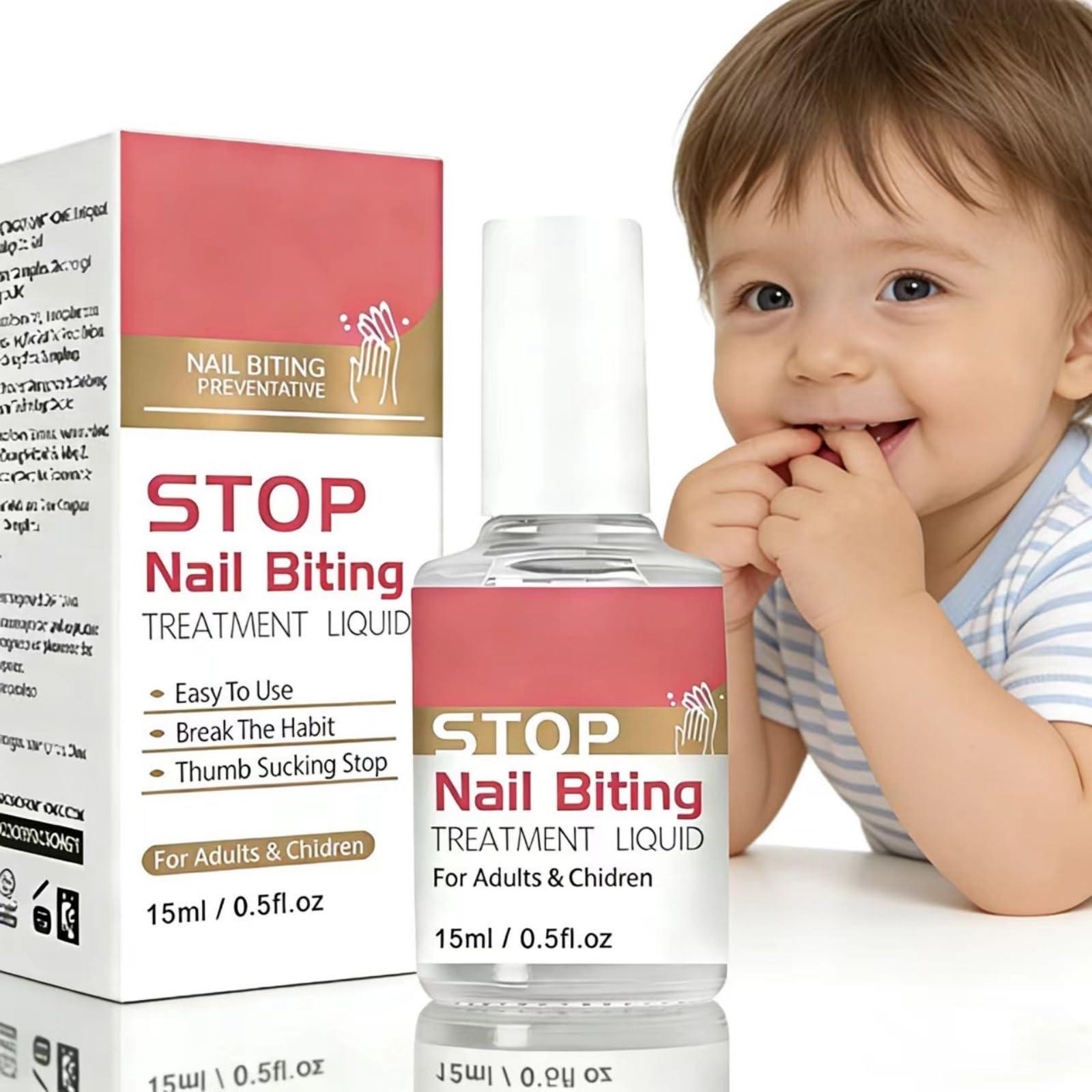 Vellozara front bottle showing 15ml clear bitter polish and easy use benefit