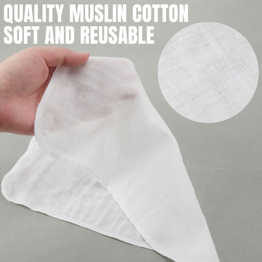 Velmitten close-up muslin texture revealing soft weave for gentle exfoliation benefit.