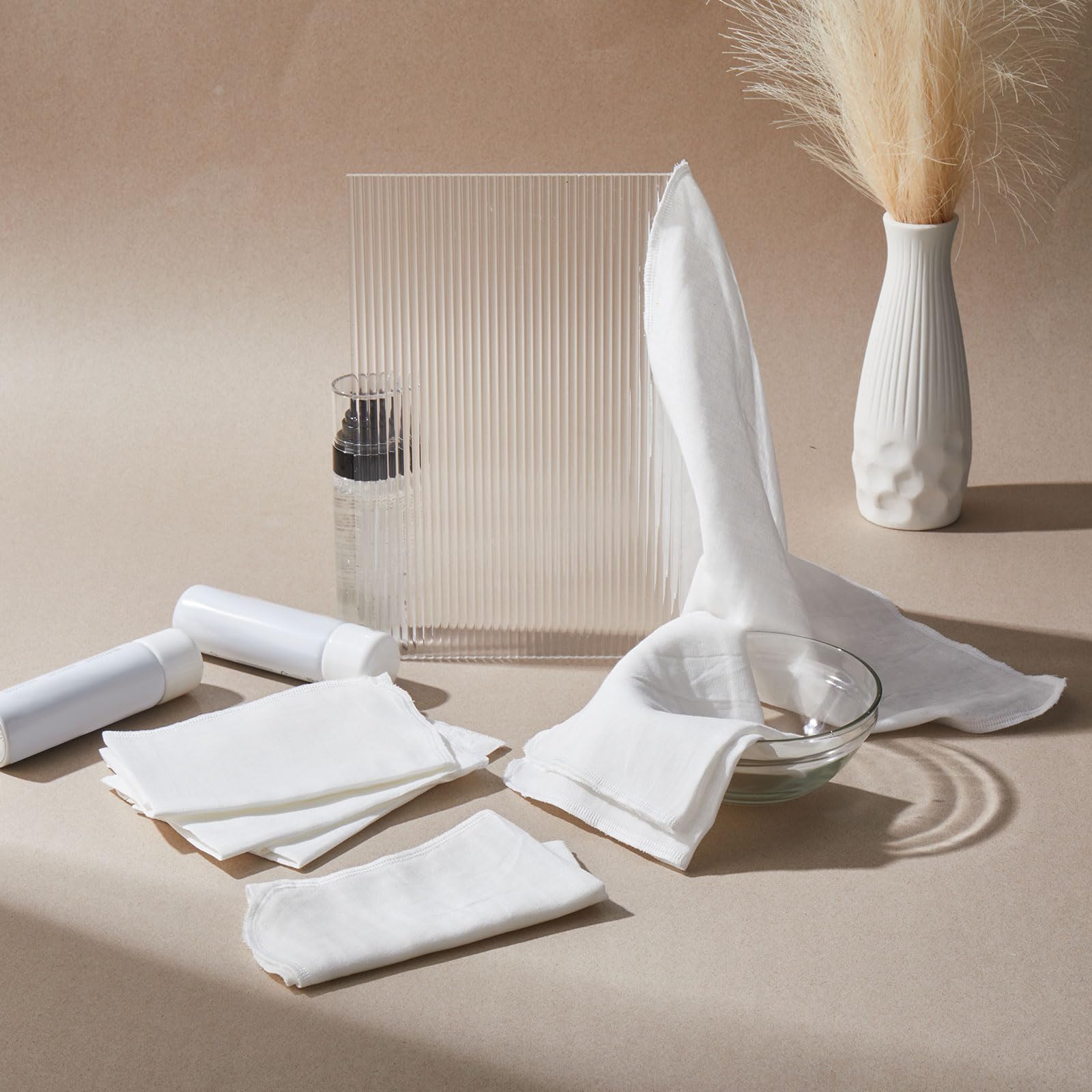 Velmitten cloths in bathroom setup illustrating daily routine convenience and freshness benefit.