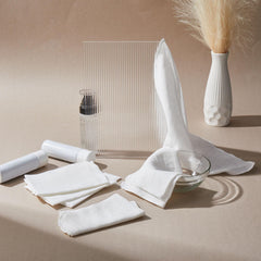 Velmitten cloths in bathroom setup illustrating daily routine convenience and freshness benefit.