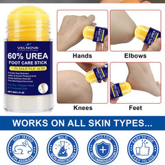 VELNOVA softened heel before and after visualizing smoother skin benefit