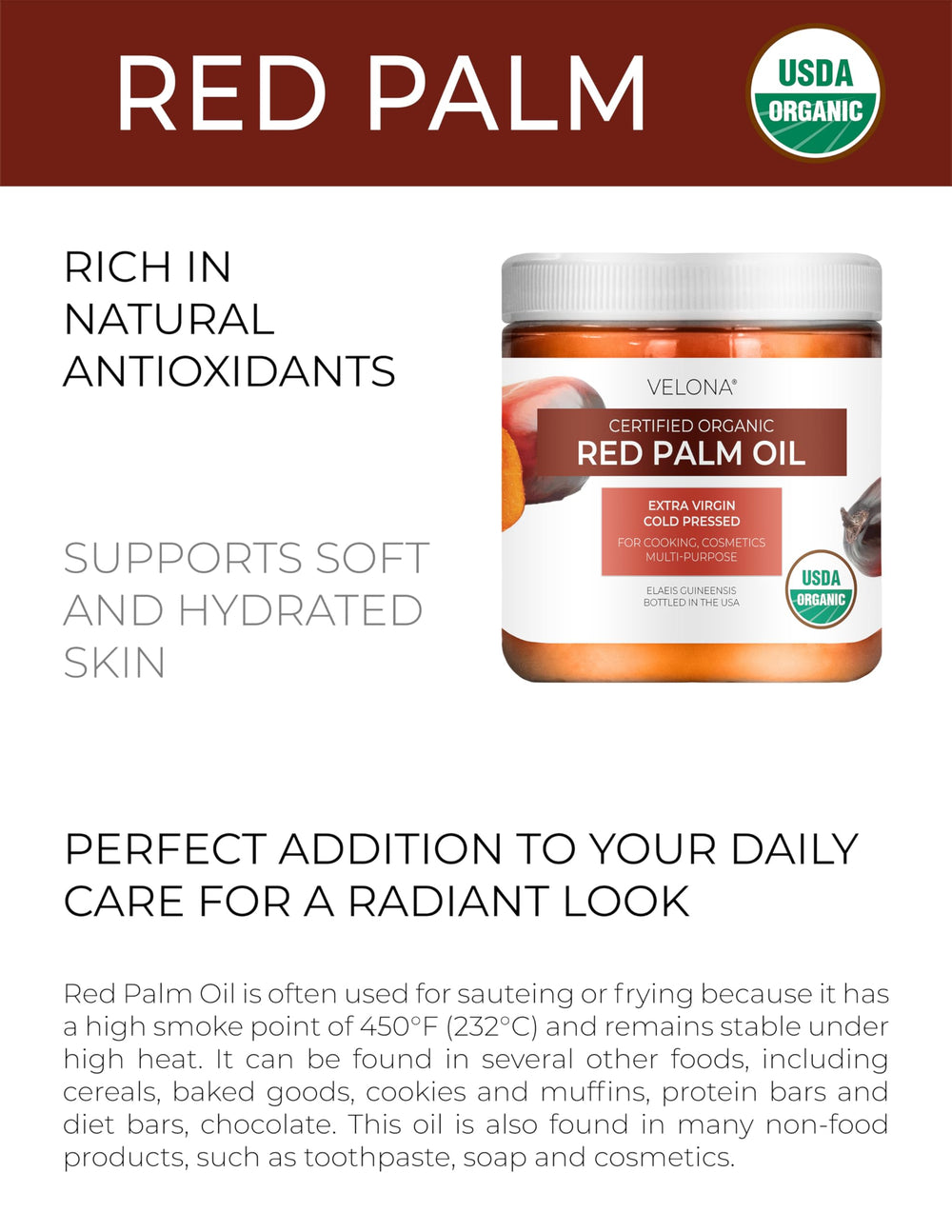 velona open jar revealing semi-solid red palm oil ready to scoop for recipes